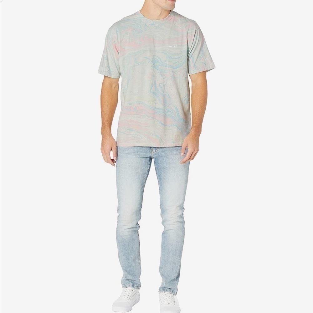 𝅺levi's Premium Red Tab Vintage Tee Marble Dye Calypso